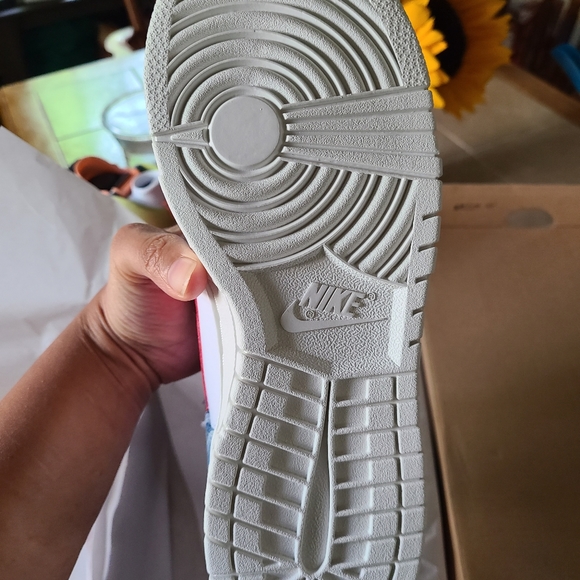 Women's Nike Dunk High Top, Multi-Color/Habanero Red-White - Picture 8 of 8